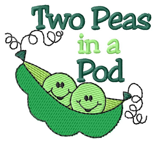 Two Peas in a Pod Machine Embroidery Design