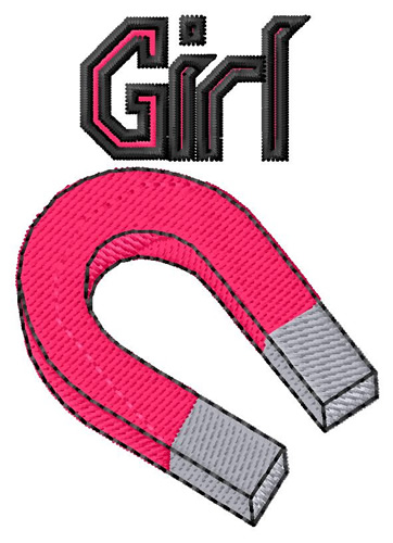 Girl Magnet Machine Embroidery Design