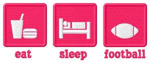 Picture of Eat, Sleep, Football Machine Embroidery Design