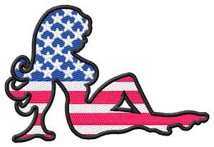 Picture of Flag Girl Machine Embroidery Design