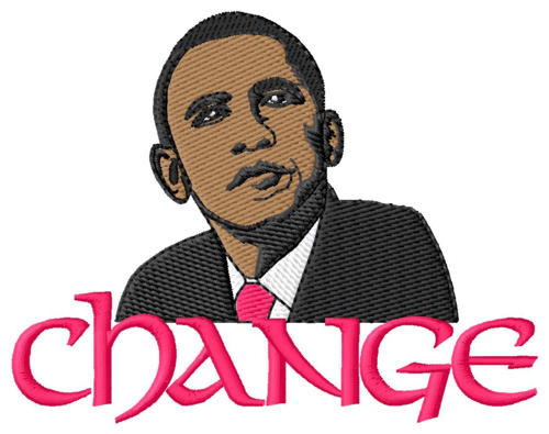 Obama Change Machine Embroidery Design