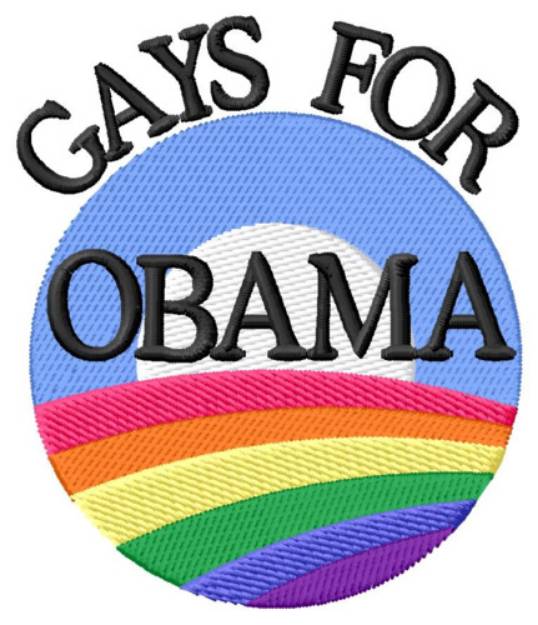 Picture of Gays for Obama Machine Embroidery Design