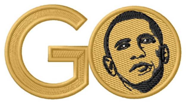Picture of Go Obama Machine Embroidery Design