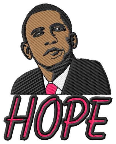 Obama Hope Machine Embroidery Design