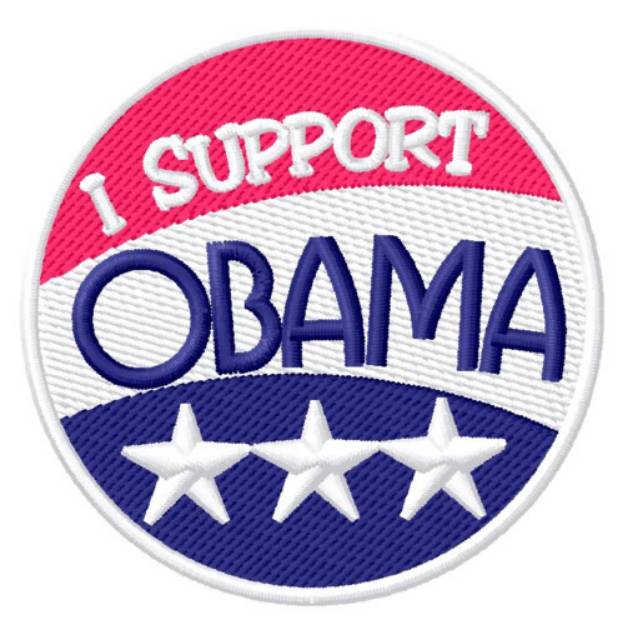 Picture of I Support Obama Machine Embroidery Design