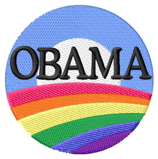 Picture of Obama Rainbow Machine Embroidery Design