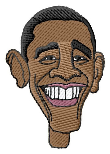 Obama Face Machine Embroidery Design