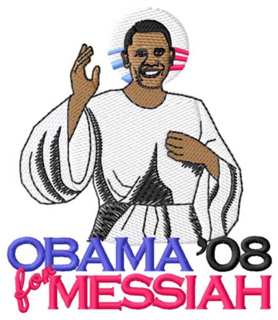 Picture of Obama for Messiah Machine Embroidery Design