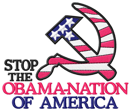 Stop Obama Nation Machine Embroidery Design