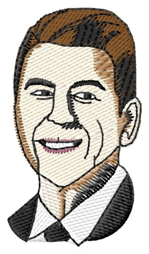 Reagan Face Machine Embroidery Design