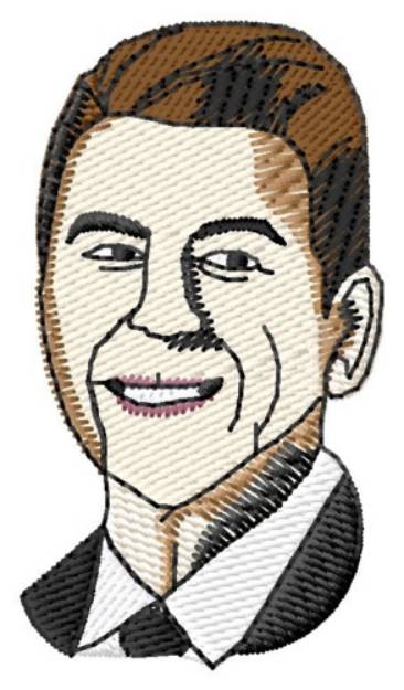 Picture of Reagan Face Machine Embroidery Design