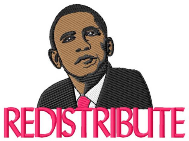 Picture of Redistribute Obama Machine Embroidery Design