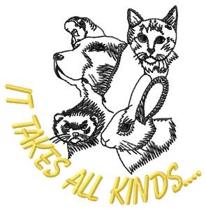 Picture of All Kind Animals Machine Embroidery Design