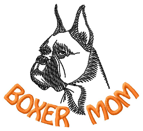 Boxer Mom Machine Embroidery Design