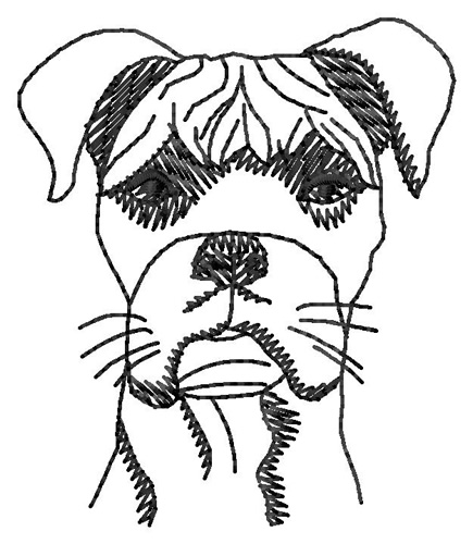 Boxer Pup Machine Embroidery Design