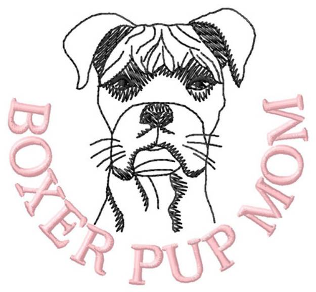 Picture of Boxer Pup Mom Machine Embroidery Design