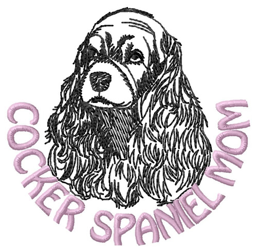 Cocker Spaniel Mom Machine Embroidery Design