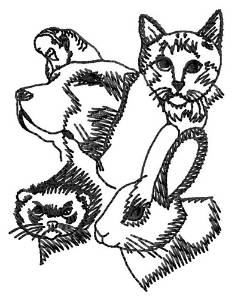 Picture of Animal Heads Machine Embroidery Design