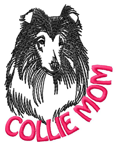 Collie Mom Machine Embroidery Design