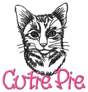 Picture of Cutie Pie Cat Machine Embroidery Design
