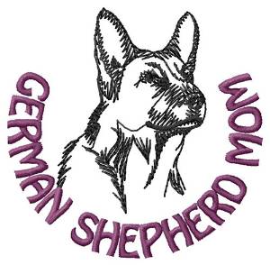Picture of German Shepherd Mom Machine Embroidery Design