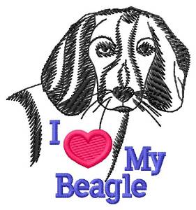 Picture of I Love My Beagle Machine Embroidery Design