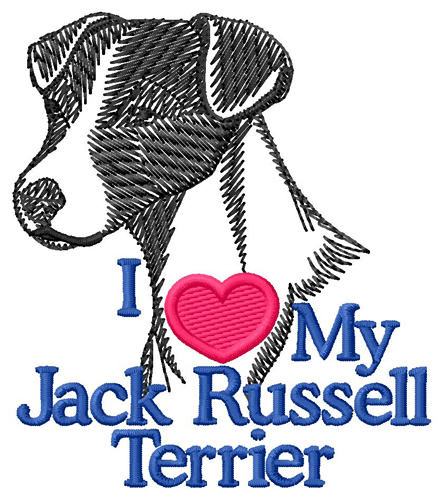 I Love My Jack Russell Machine Embroidery Design