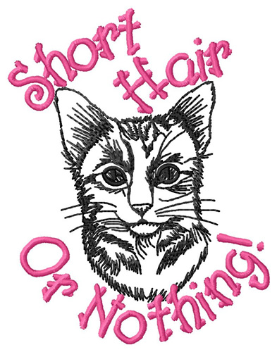 Short Hair Cat Machine Embroidery Design