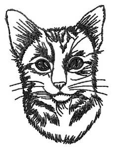 Picture of Short Hair Cat Machine Embroidery Design
