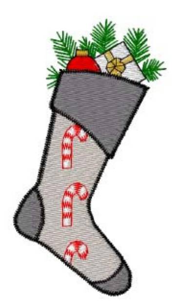 Picture of Candy Cane Stocking Machine Embroidery Design