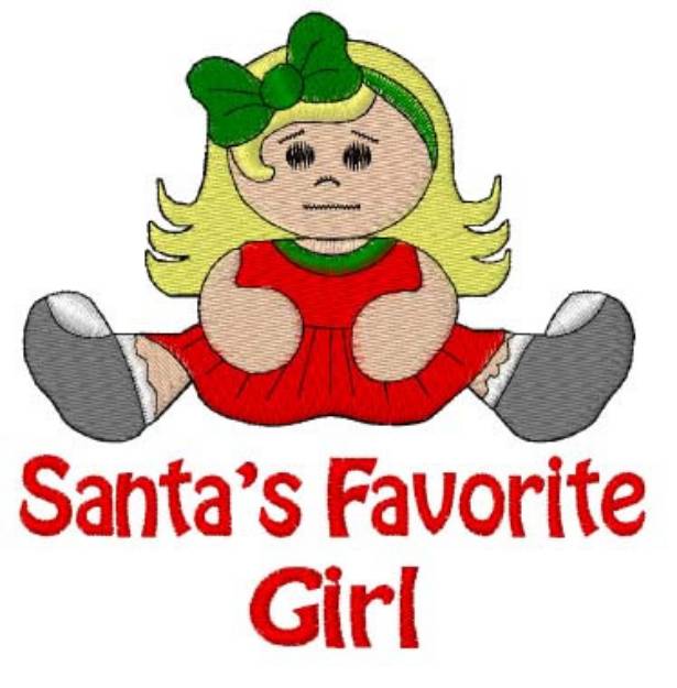 Picture of Santas Favorite Girl Machine Embroidery Design