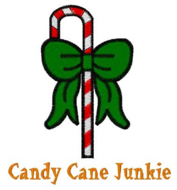 Picture of Candy Cane Junkie Machine Embroidery Design