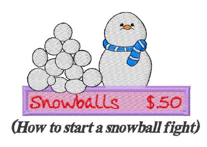 Snowball Fight Machine Embroidery Design