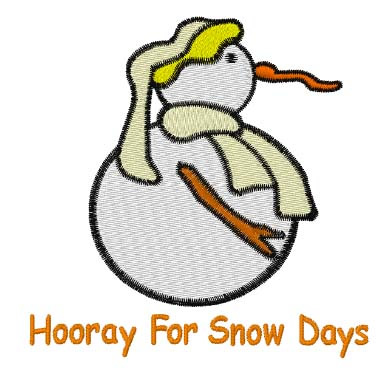 Hooray For Snow Days Machine Embroidery Design