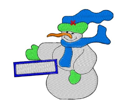 Happy Snowman Machine Embroidery Design