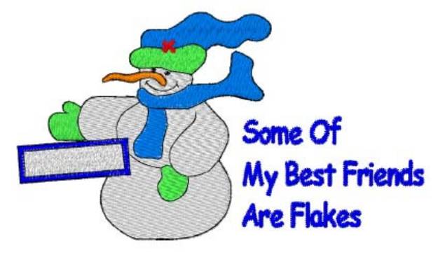 Picture of Best Friends Are Flakes Machine Embroidery Design