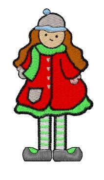 Christmas Girl Machine Embroidery Design