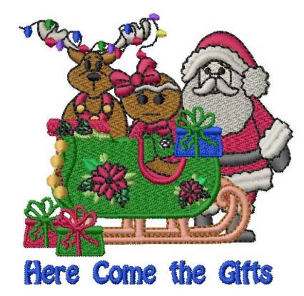 Picture of Here Come The Gifts Machine Embroidery Design