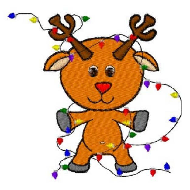 Picture of Rudolph In Lights Machine Embroidery Design