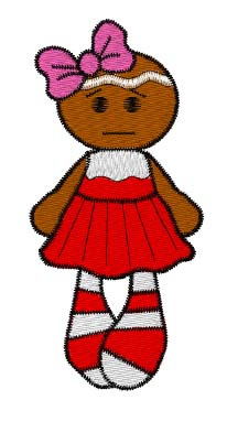 Gingerbread  Girl Machine Embroidery Design