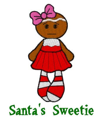 Santas Sweetie Machine Embroidery Design