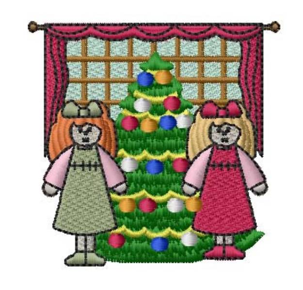 Picture of Christmas Girls Machine Embroidery Design