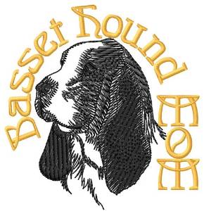 Picture of Basset Hound Mom Machine Embroidery Design