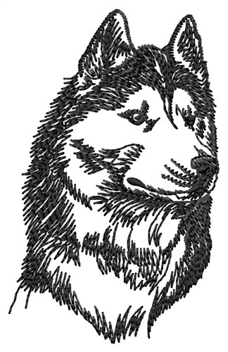 Siberian Husky Machine Embroidery Design