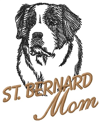 Saint Bernard Mom Machine Embroidery Design