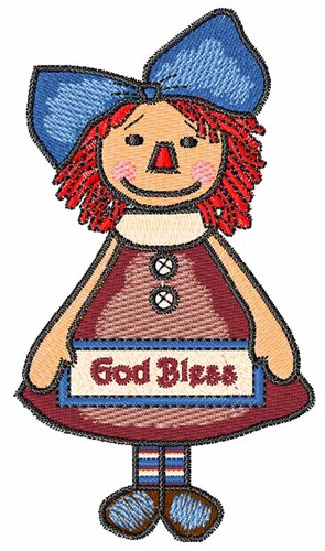 Doll God Bless Machine Embroidery Design