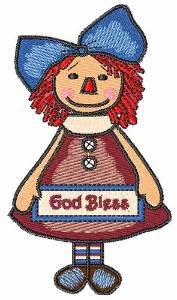 Picture of Doll God Bless Machine Embroidery Design
