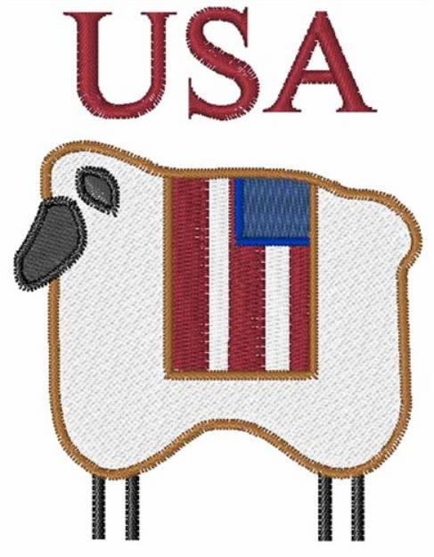 Picture of Patriotic Lamb Machine Embroidery Design