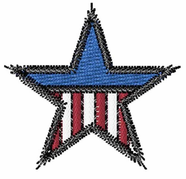 Picture of USA Flag Star Machine Embroidery Design