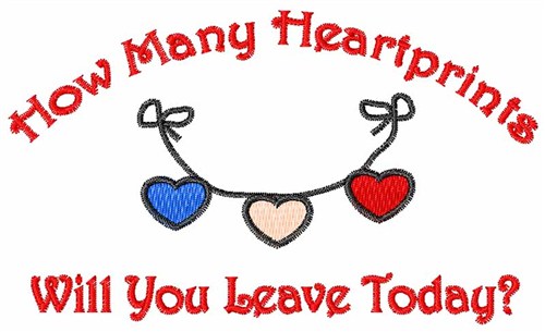 How Many Heartprints Machine Embroidery Design